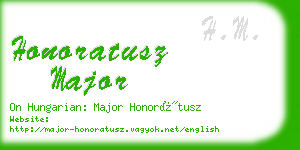 honoratusz major business card